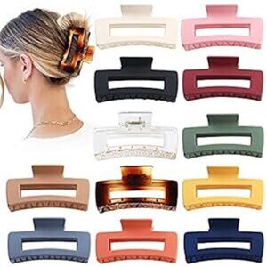 4.1 Inch Large Hair Claw Clips 12 Pcs Big Claw Clips for Thick Hair